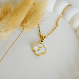 Lucky Clover Initial Necklace