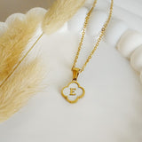 Lucky Clover Initial Necklace