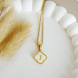 Lucky Clover Initial Necklace