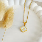 Lucky Clover Initial Necklace