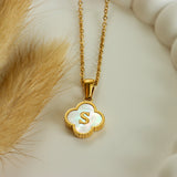 Lucky Clover Initial Necklace