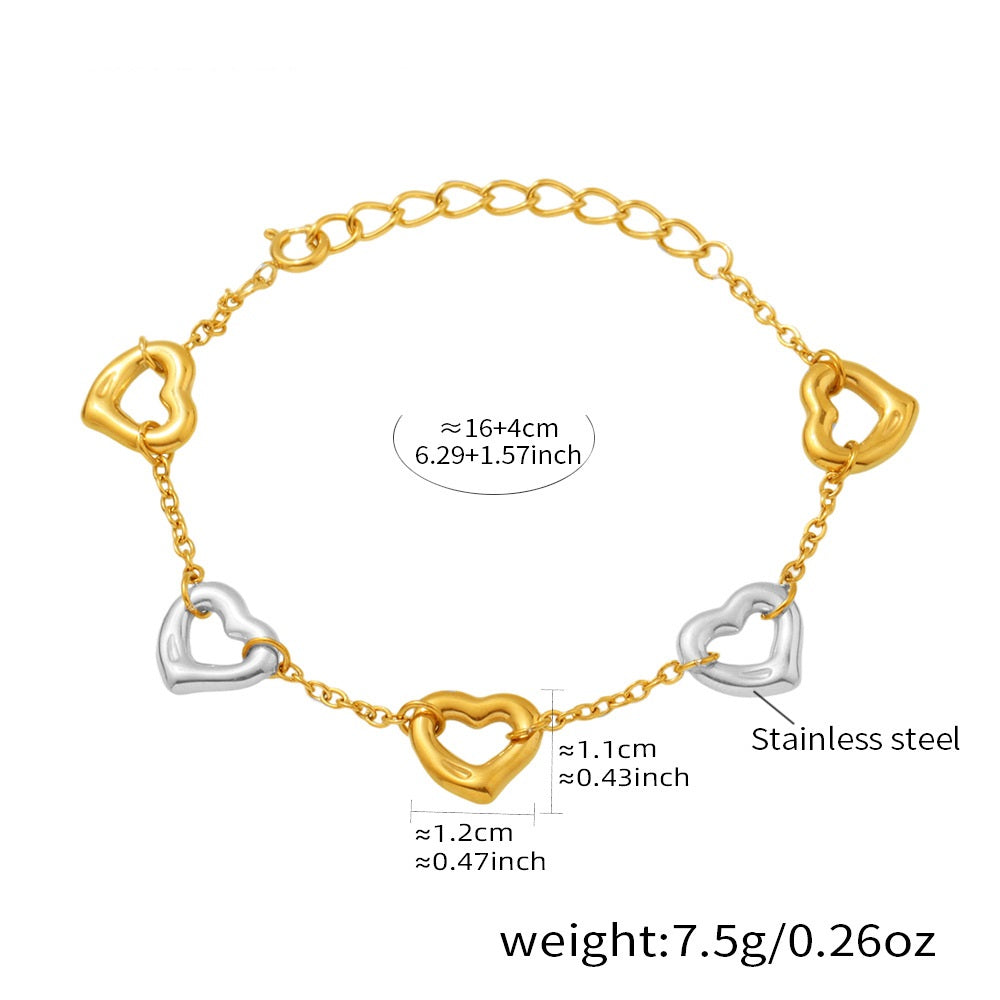 Dil Se Heart Bracelet — Two-Tone