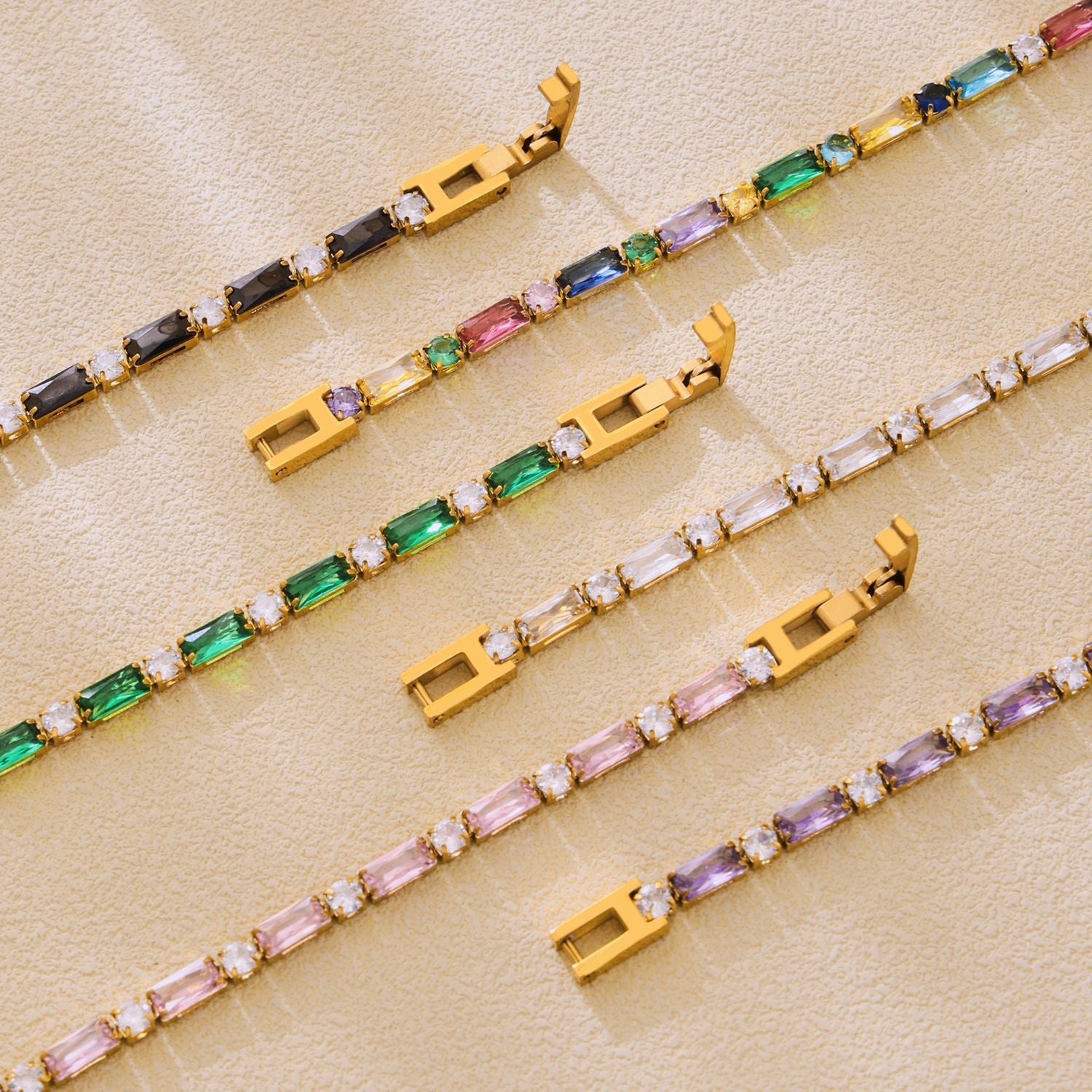 Jawahir Baguette Tennis — Crystal