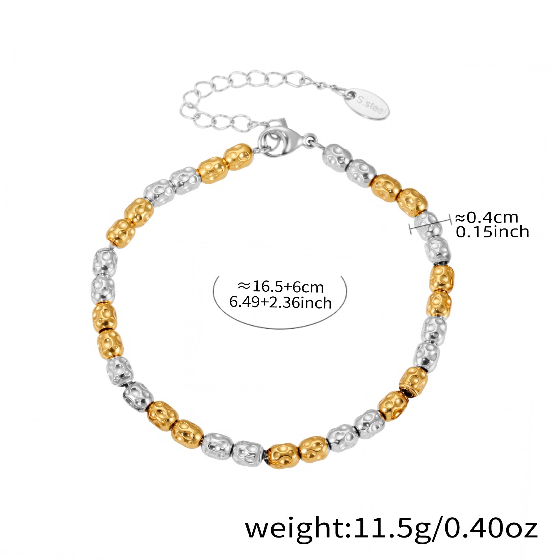 Ganga-Jamni Bead Link Bracelet