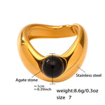 Chashm Stone Ring — Black Agate
