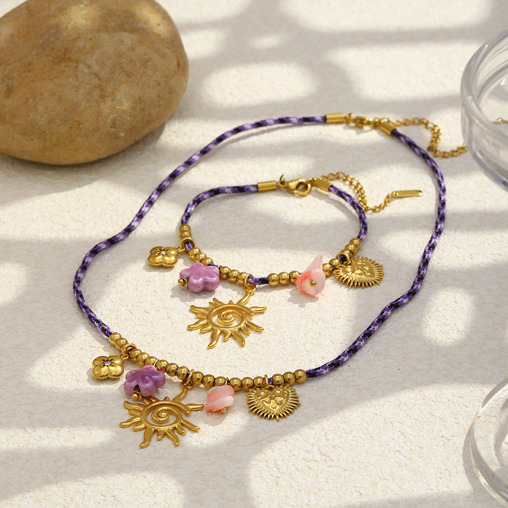 Mela Charm Cord Necklace