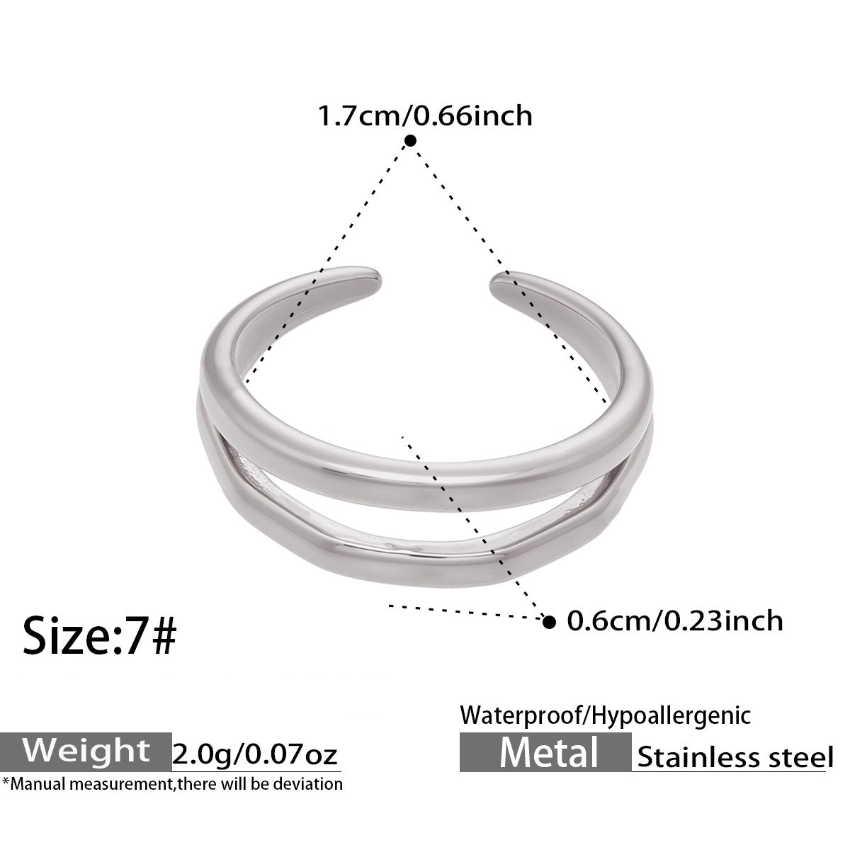 Sukoon Adjustable Double Band — Silver
