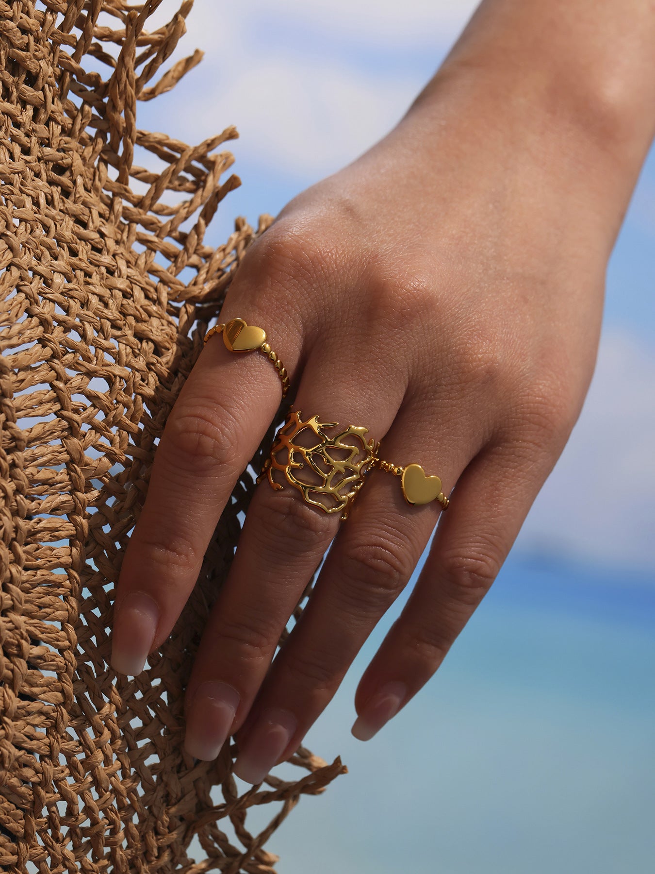 Marjan Adjustable Coral Ring
