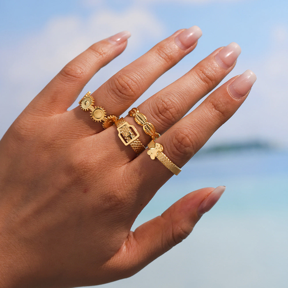 Sikka Adjustable Coin Ring