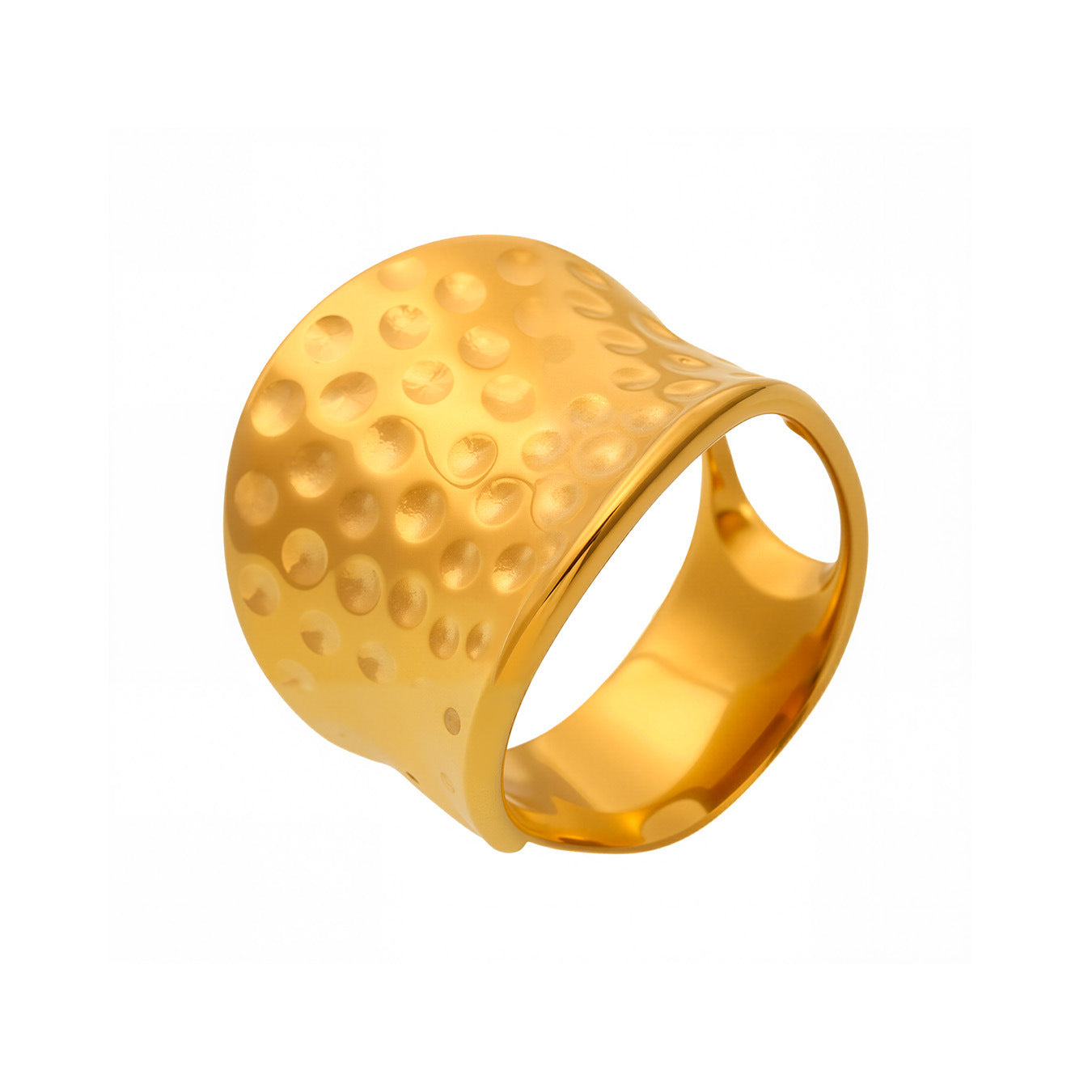 Dinar Adjustable Hammered Saddle Ring