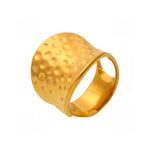 Dinar Adjustable Hammered Saddle Ring