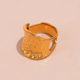 Dinar Adjustable Hammered Saddle Ring