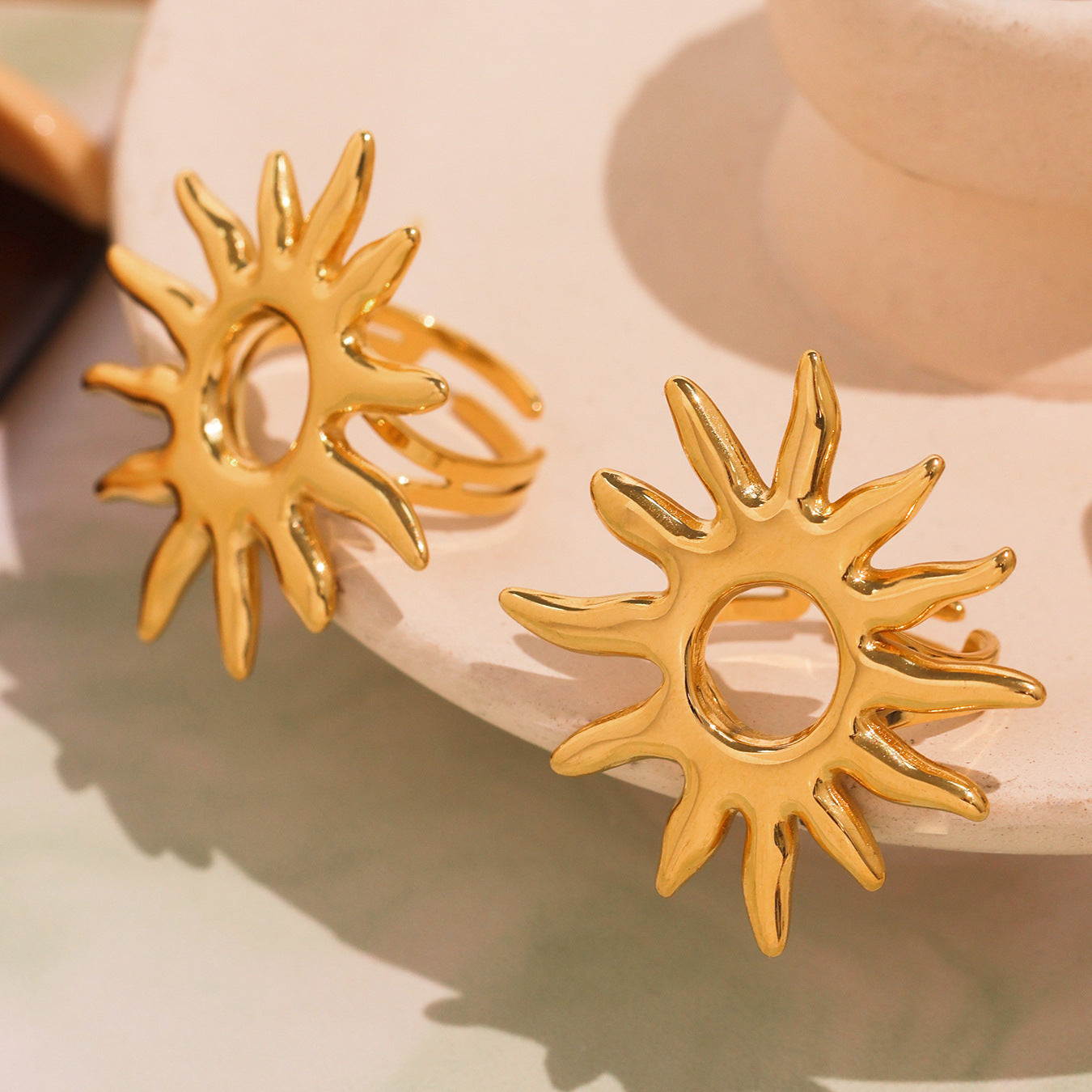 Shams Adjustable Open Sunburst Ring