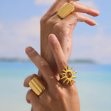 Shams Adjustable Open Sunburst Ring