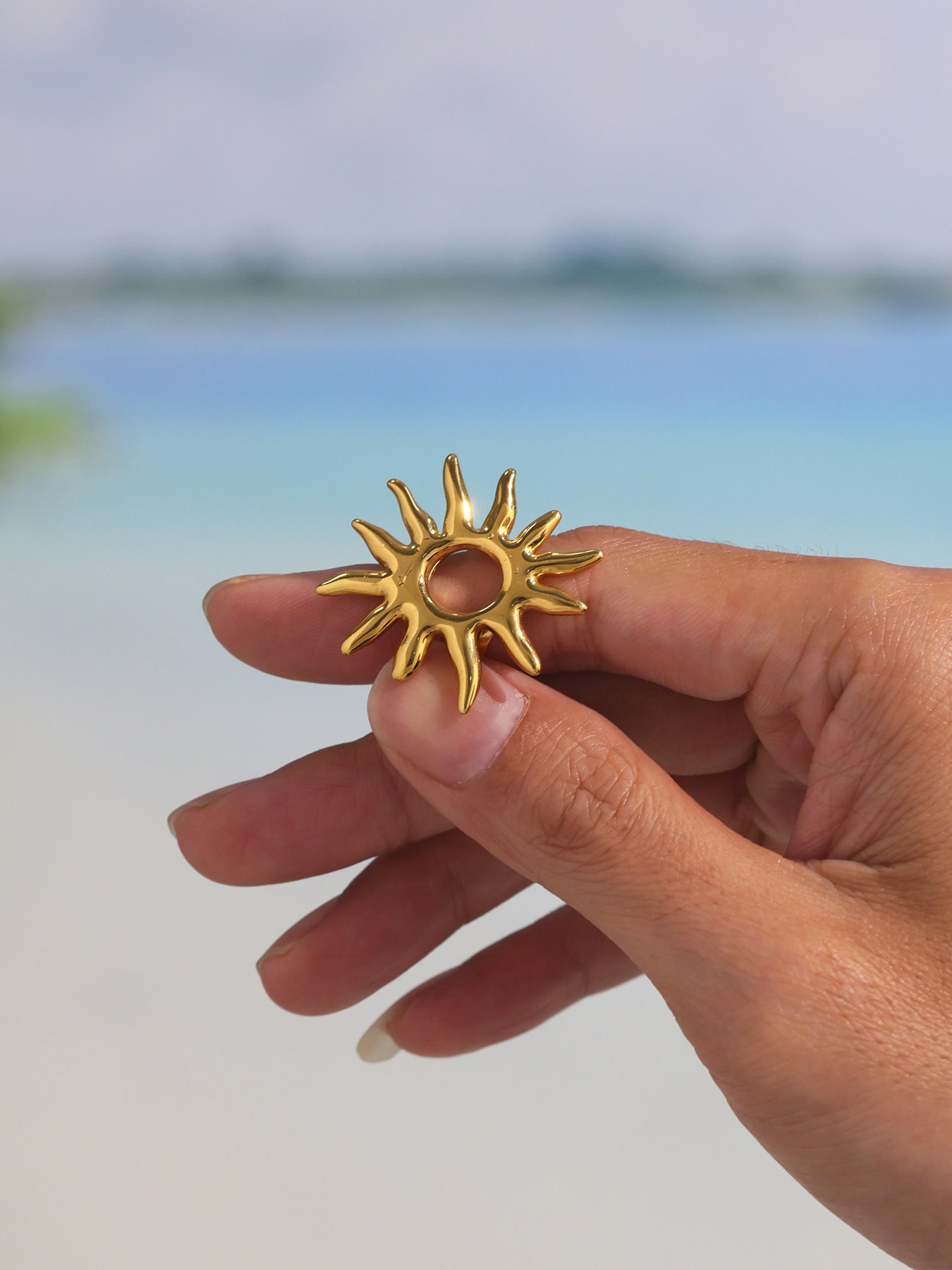 Shams Adjustable Open Sunburst Ring