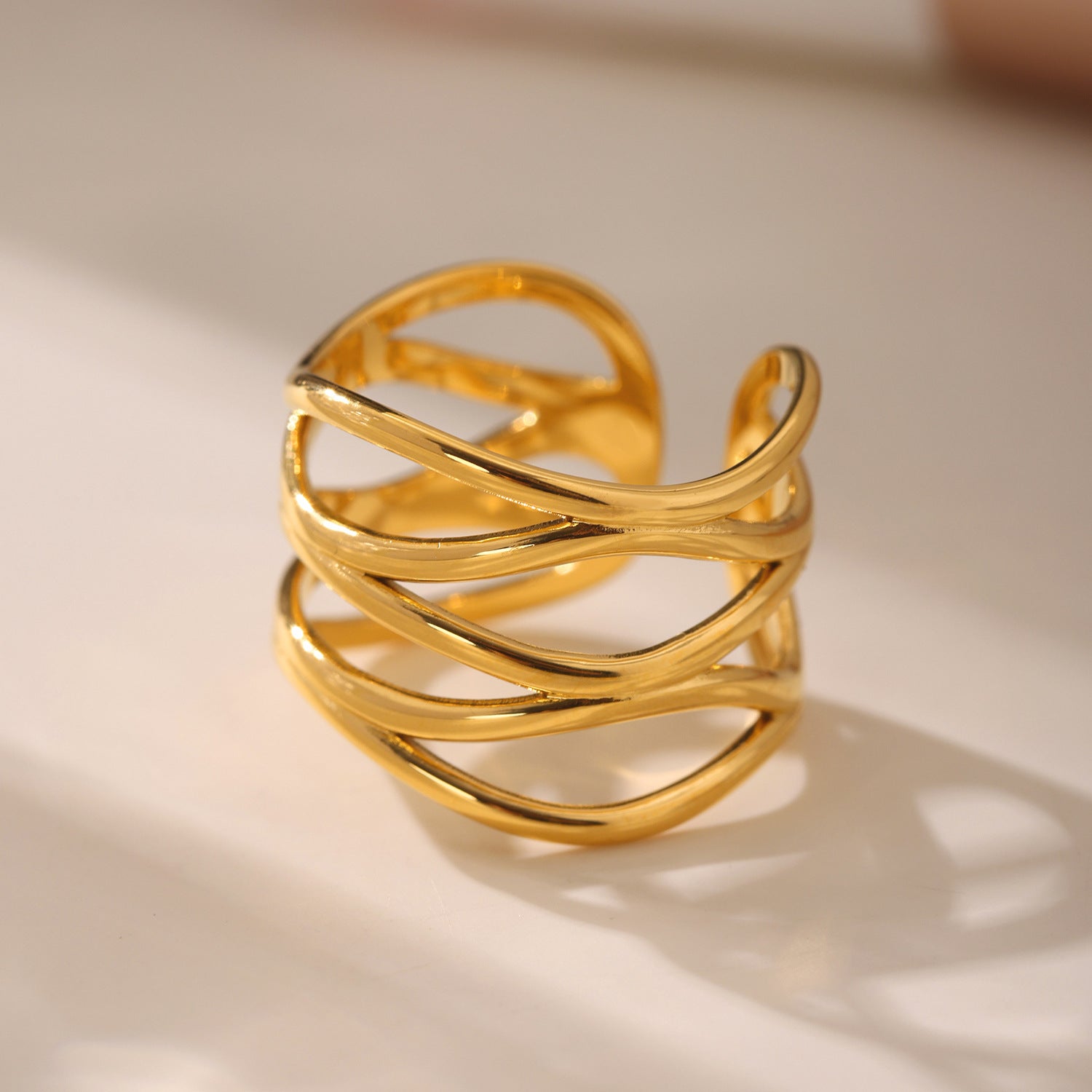 Lehren Adjustable Wrap Ring — Gold