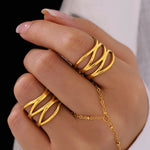 Lehren Adjustable Wrap Ring — Gold
