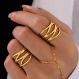 Lehren Adjustable Wrap Ring — Gold