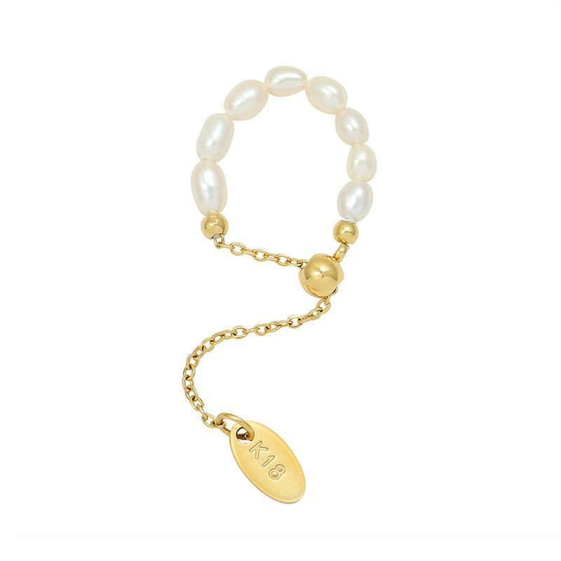 Durr Adjustable Pearl Chain Ring
