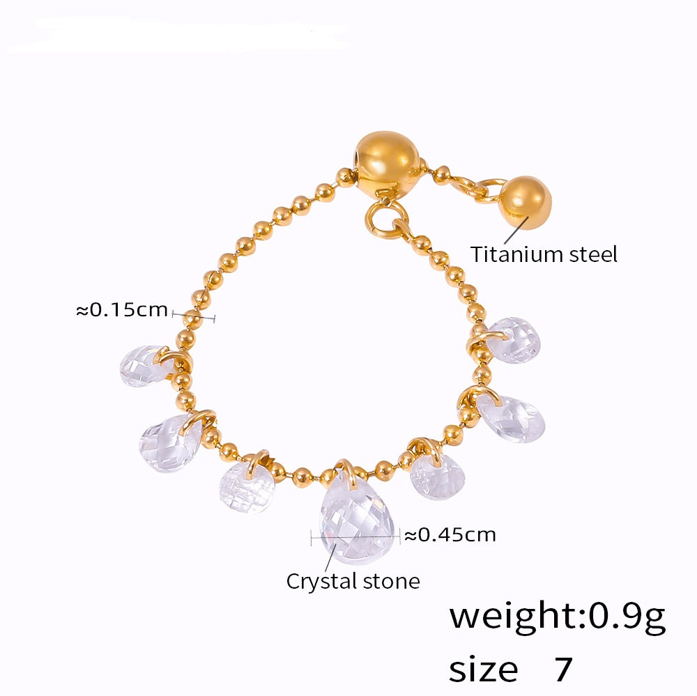 Shabnam Adjustable Dewdrop Ring