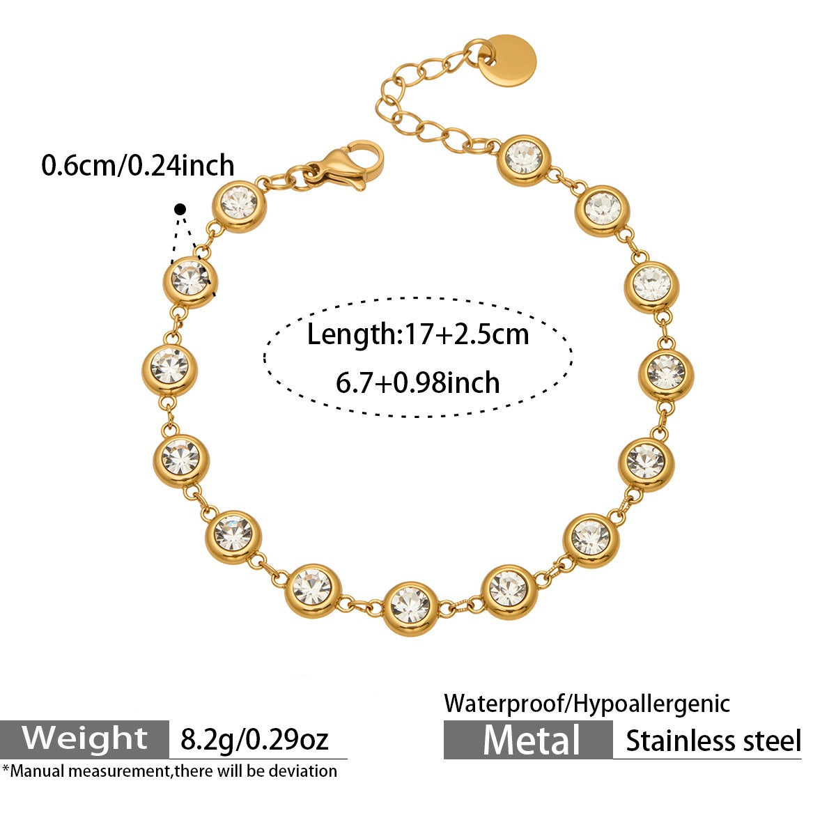 Sitara Bezel Bracelet — Crystal