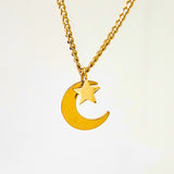 Moon and Star Necklace
