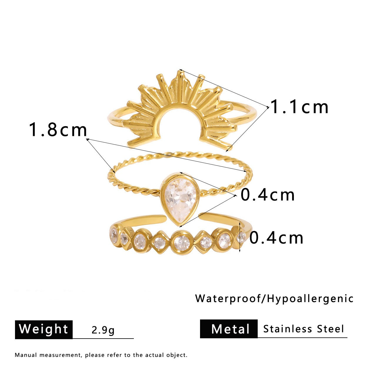 Shams Adjustable Trio Stack Set
