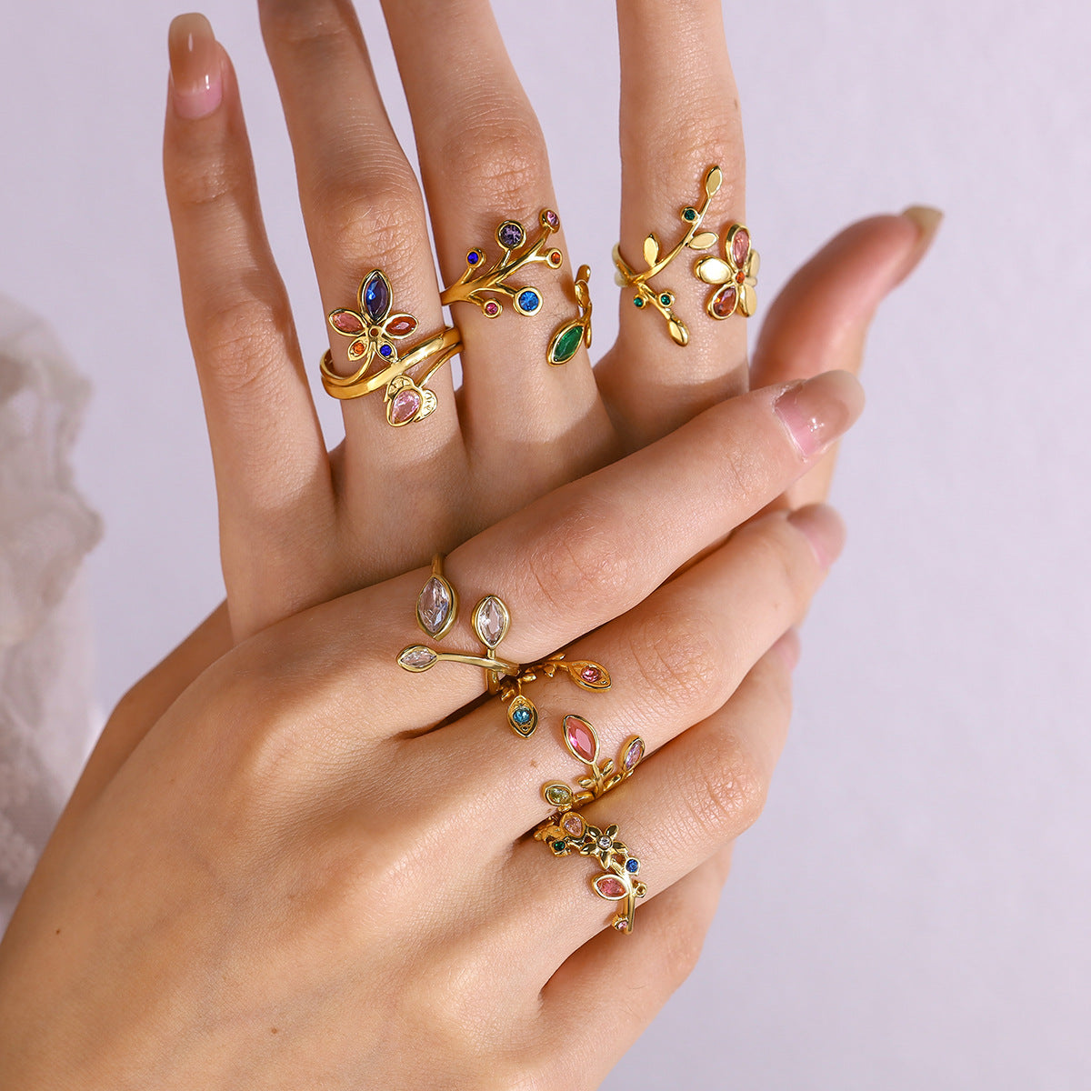 Mela Adjustable Gemstone Ring