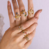 Mela Adjustable Gemstone Ring