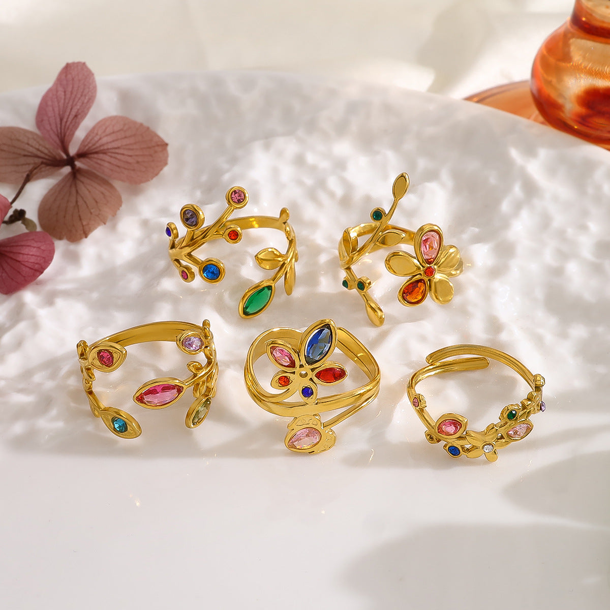 Mela Adjustable Gemstone Ring
