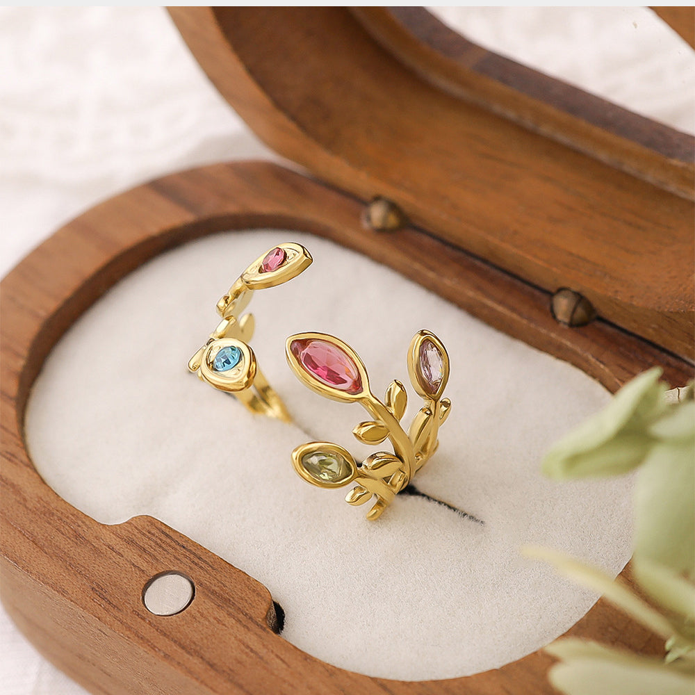 Mela Adjustable Gemstone Ring