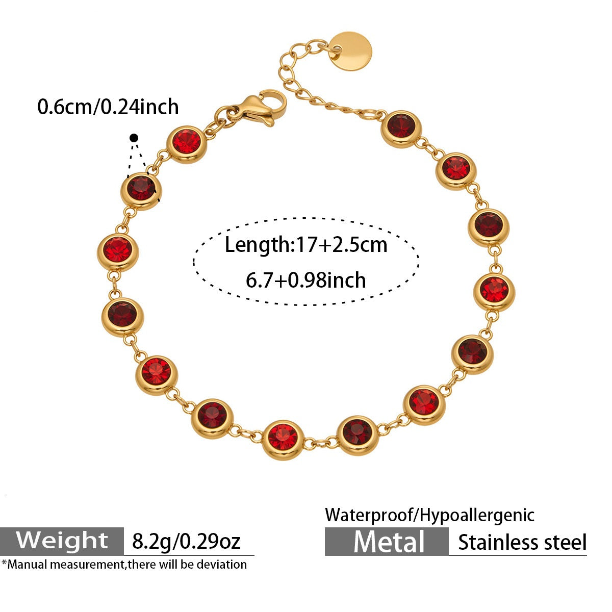 Sitara Bezel Bracelet — Yaqut Red