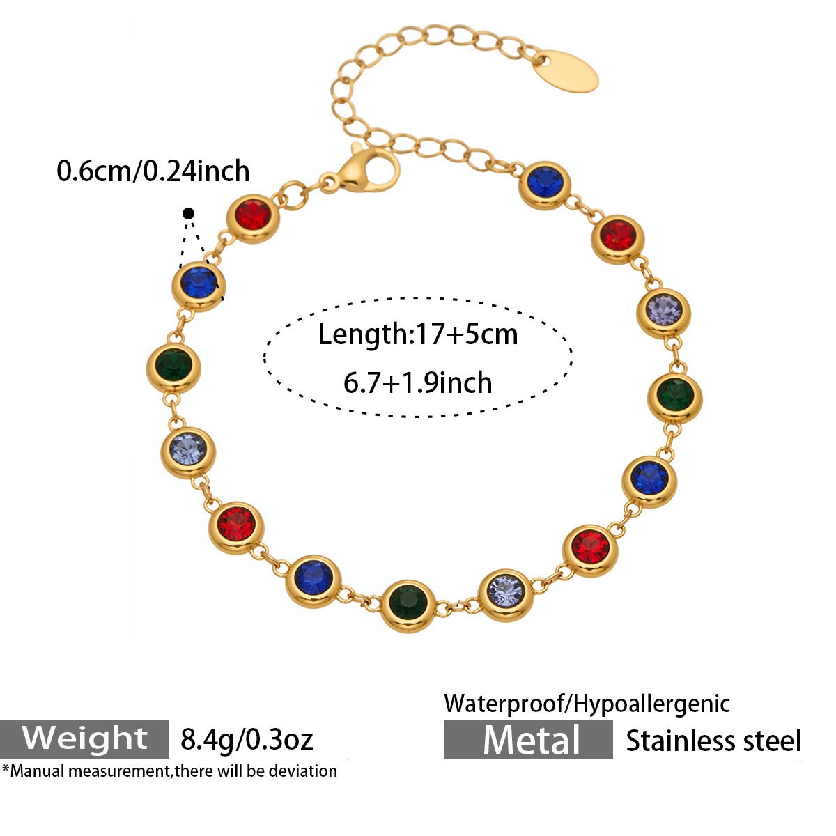 Sitara Bezel Bracelet — Jewel Tones