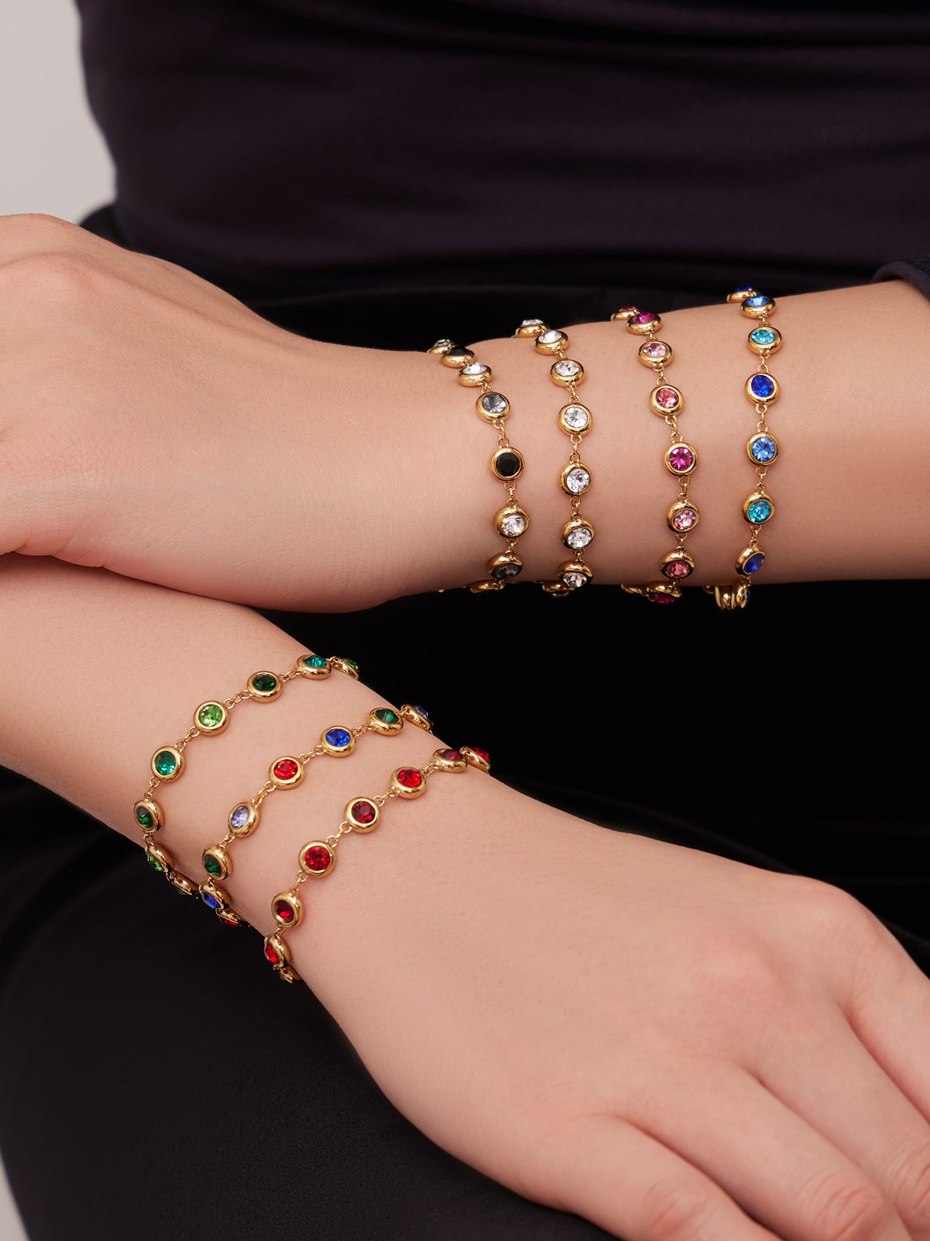 Sitara Bezel Bracelet — Jewel Tones