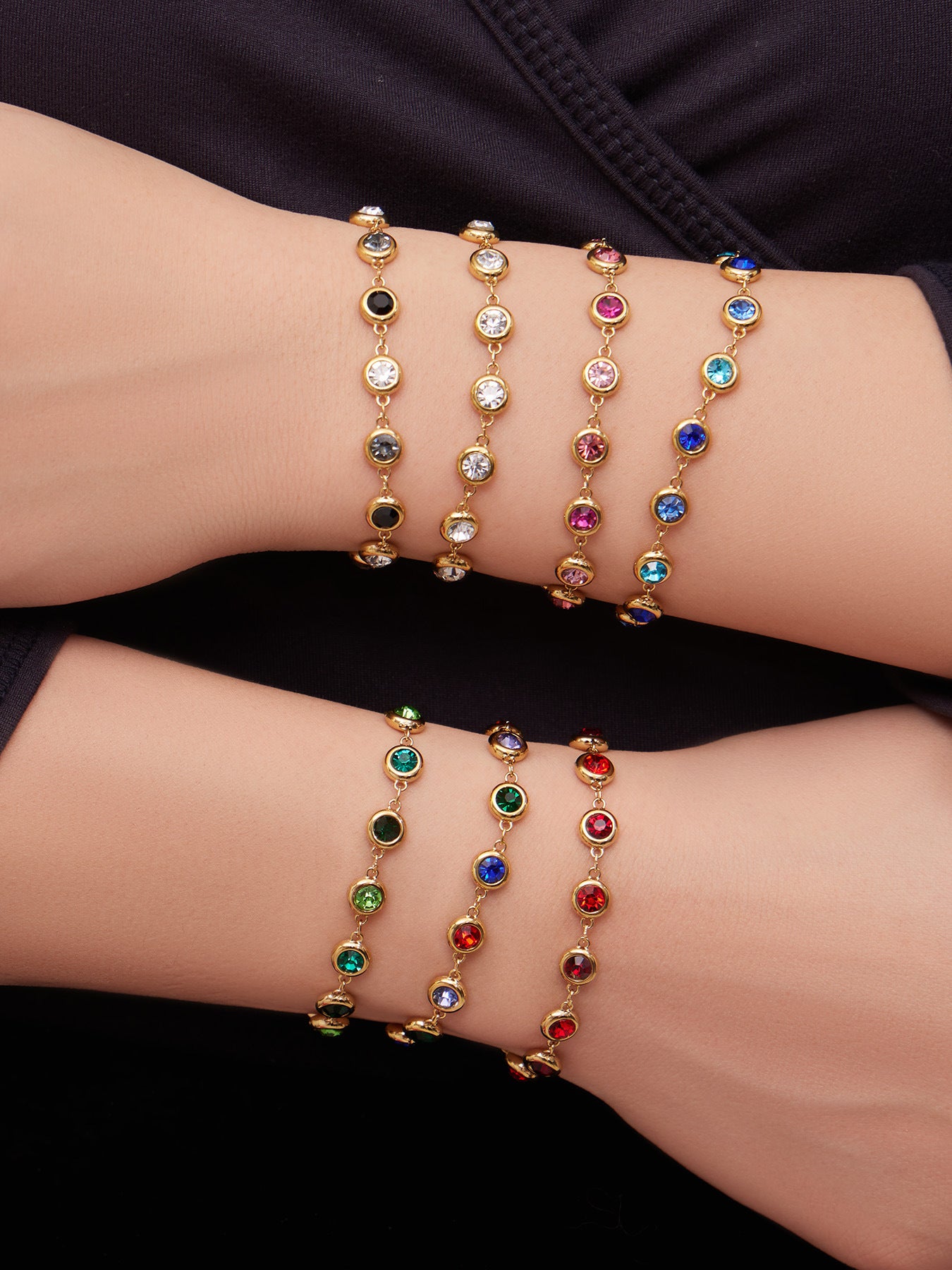 Sitara Bezel Bracelet — Jewel Tones
