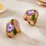 Mughal Cocktail Ring — Amethyst Tone