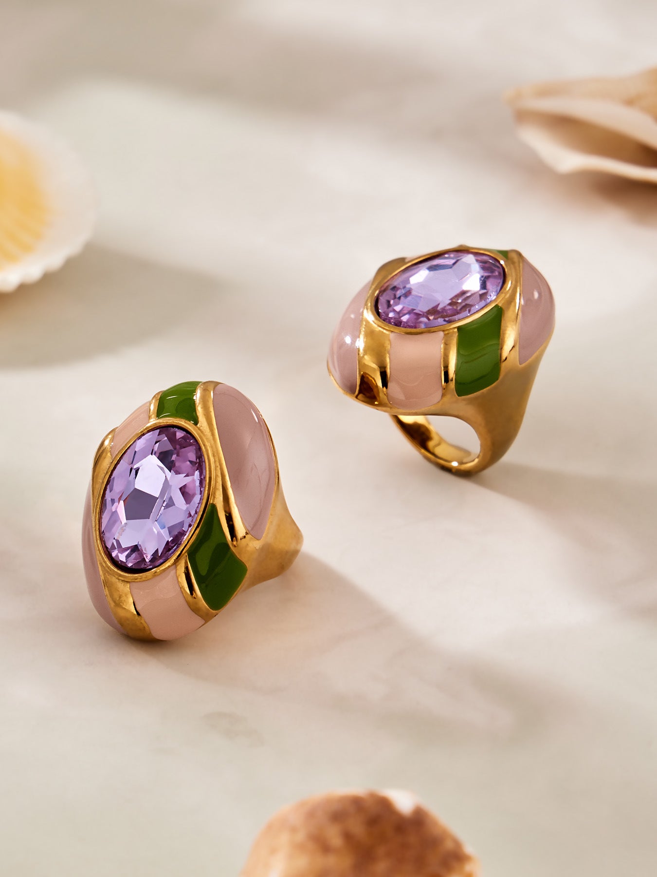 Mughal Cocktail Ring — Amethyst Tone