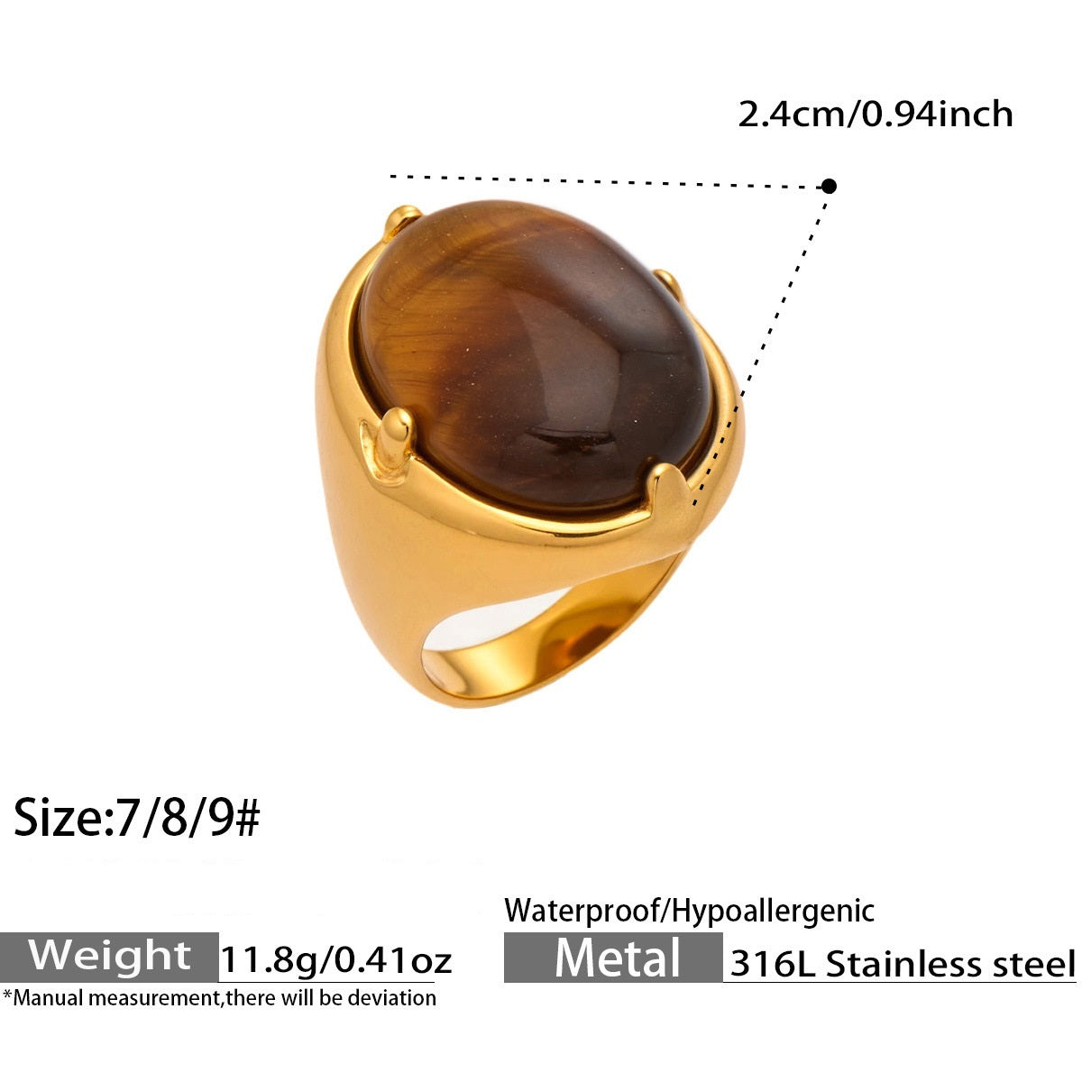 Qahwa Tiger's Eye Ring