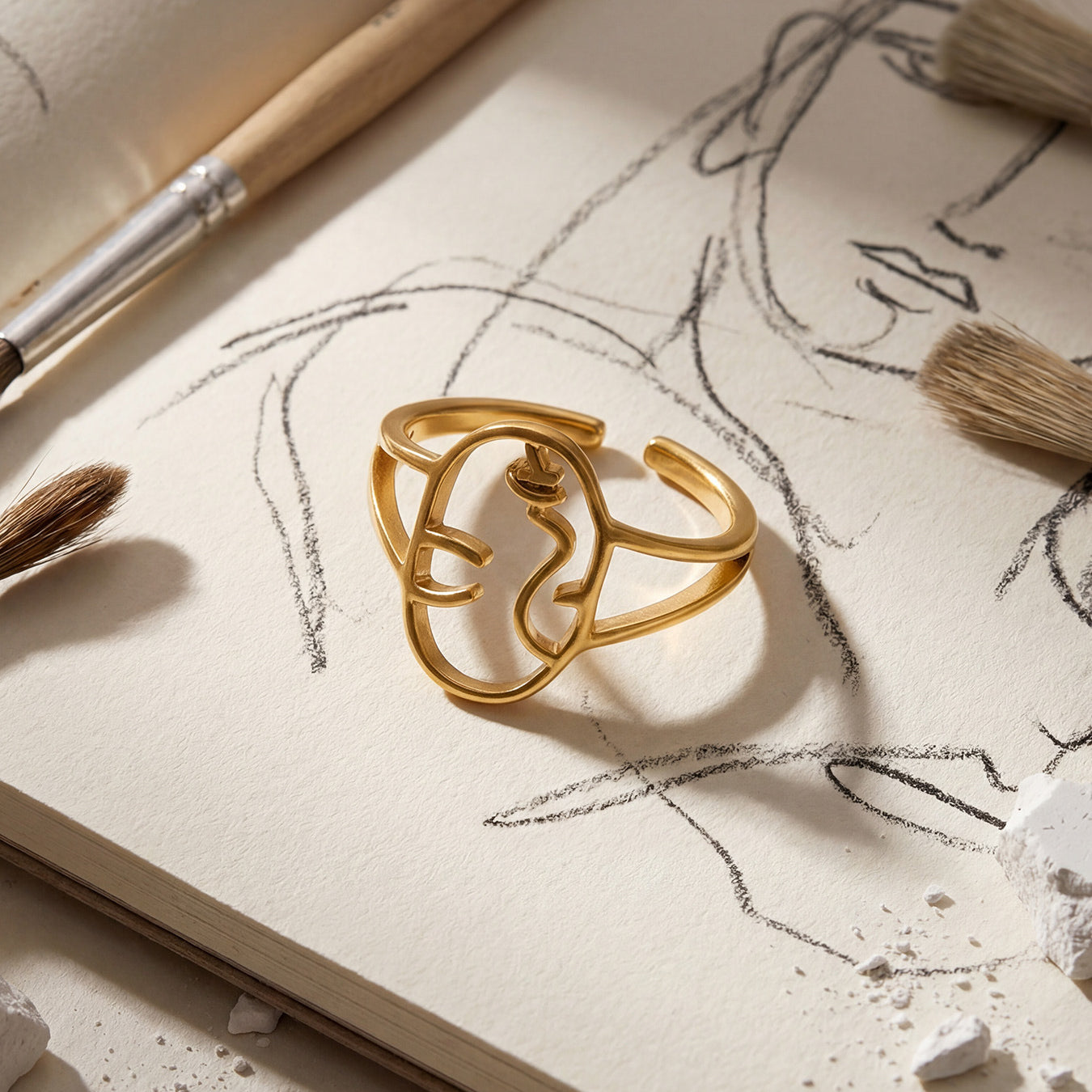 Khayal Line Ring — Gold