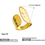 Dinar Adjustable Hammered Wrap Ring