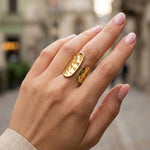 Dinar Adjustable Hammered Wrap Ring