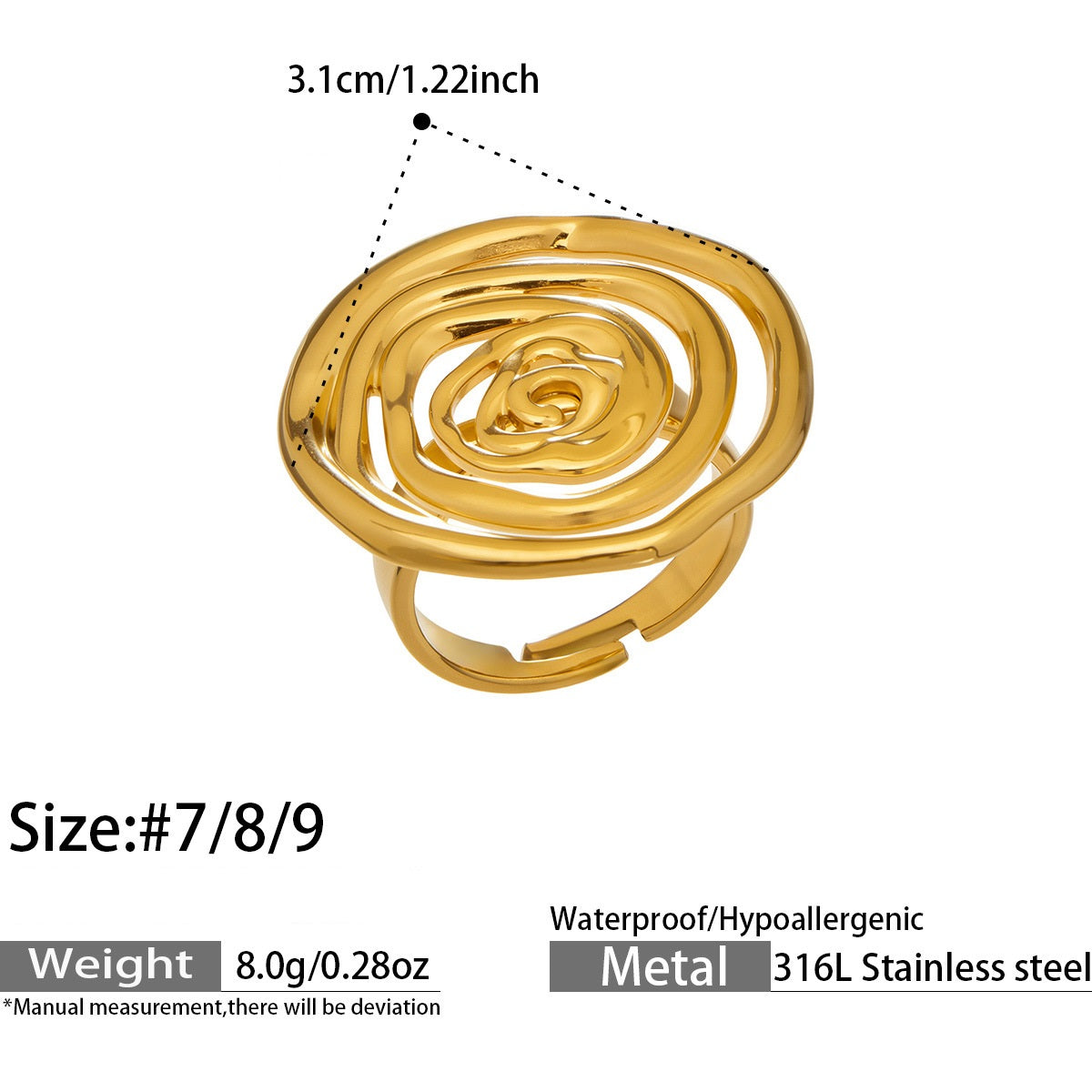 Bhanwar Spiral Ring — Gold