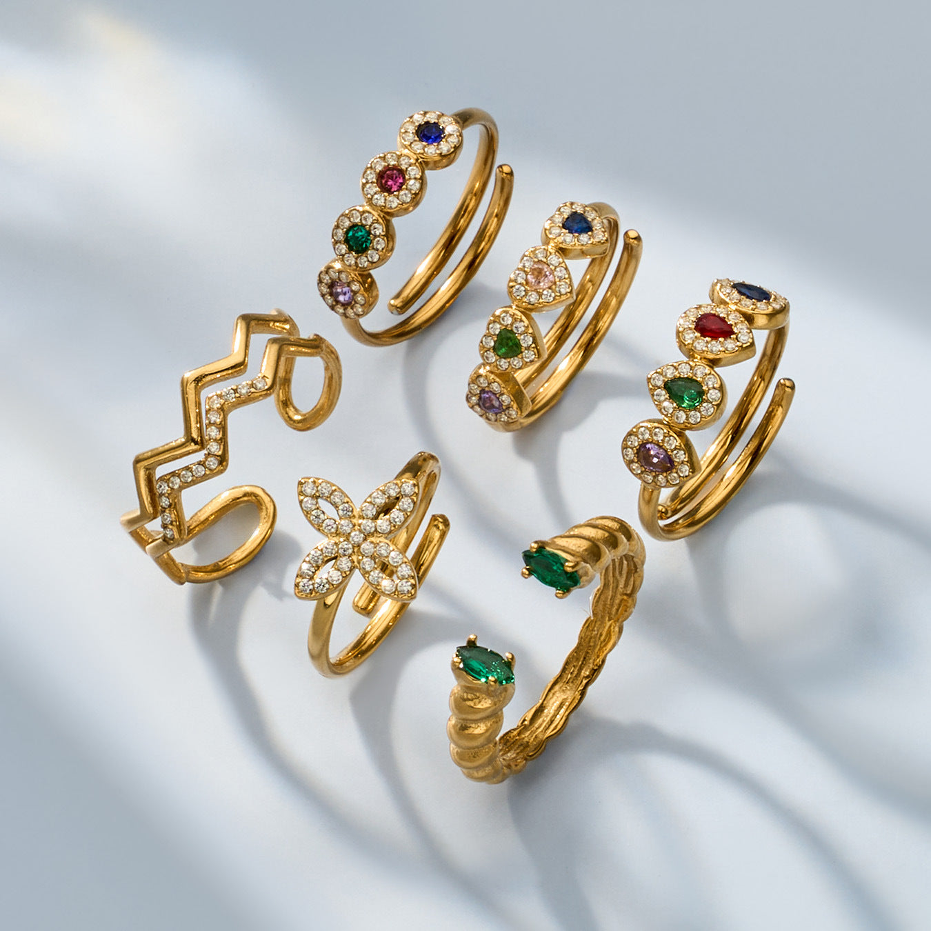 Bijli Adjustable Zigzag Ring