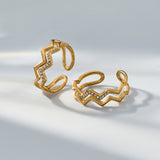 Bijli Adjustable Zigzag Ring