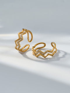 Bijli Adjustable Zigzag Ring