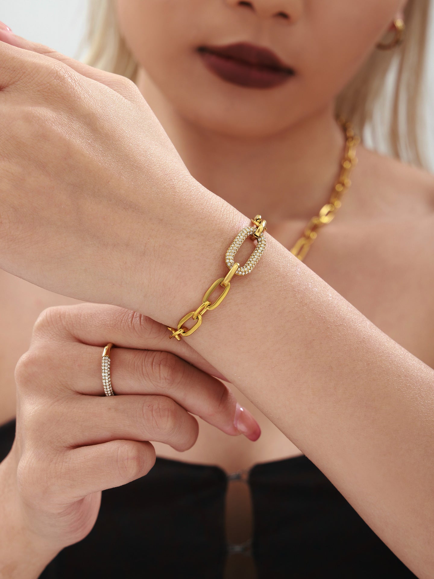 Zanjeer Pavé Link Bracelet