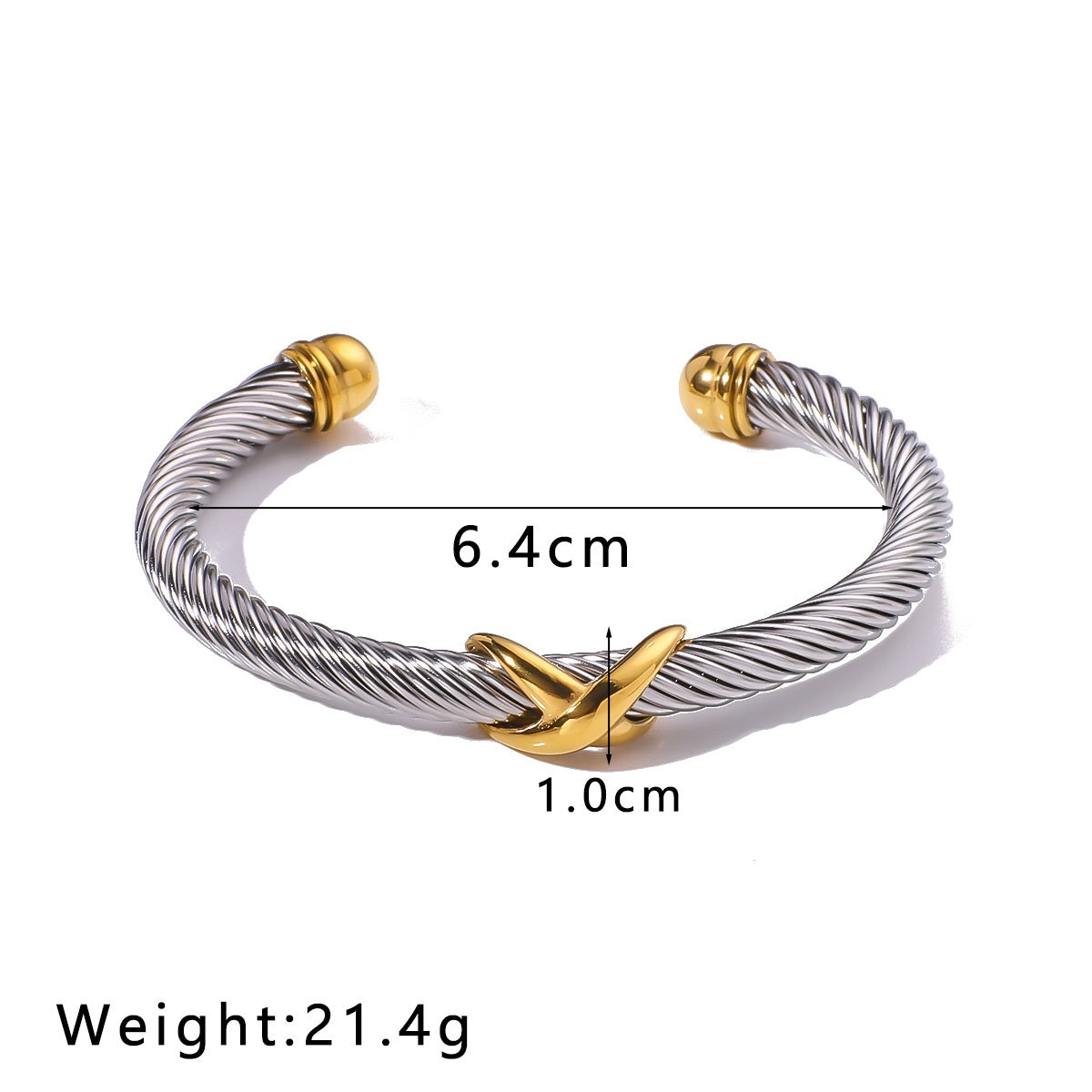 Wasl Cable Cuff — Two-Tone