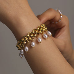 Durr Faux Pearl Drop Bracelet