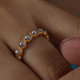 Pearl Halo Ring