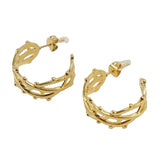 Barbwire Half Hoop Earrings